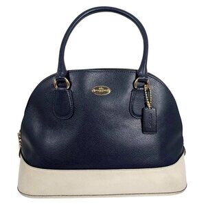 COACH Cora Crossgrain Domed Satchel F34491 Midnight/Chalk + Hang Tag *NO STRAP